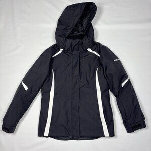 Karbon Black Ski Snowboard Snow Winter Jacket w/ Detatchable Hood Youth Girls 12